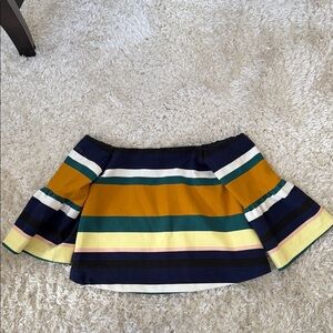 Zara Multicolor Striped Off-Shoulder Skirt
